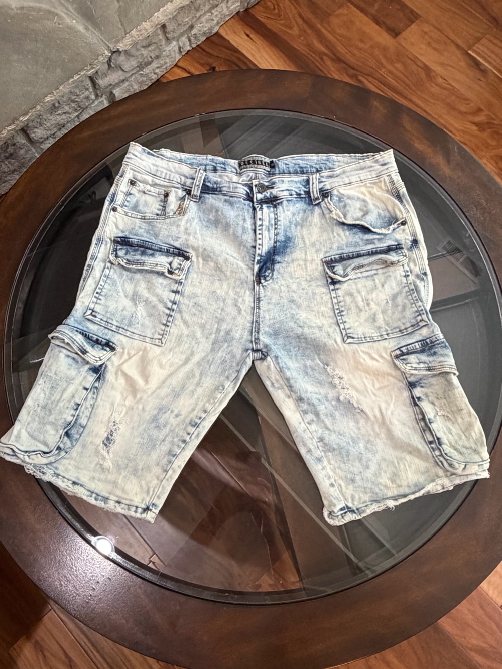 Decibel‎ Men's  Distressed Denim Cargo Shorts size 42W